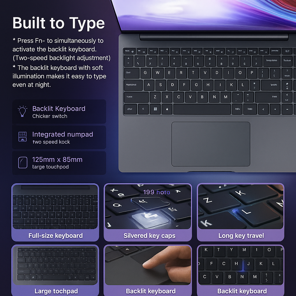 Portátil TECLAST 15.6 – Rápido y Perfecto para Programas y Trabajo