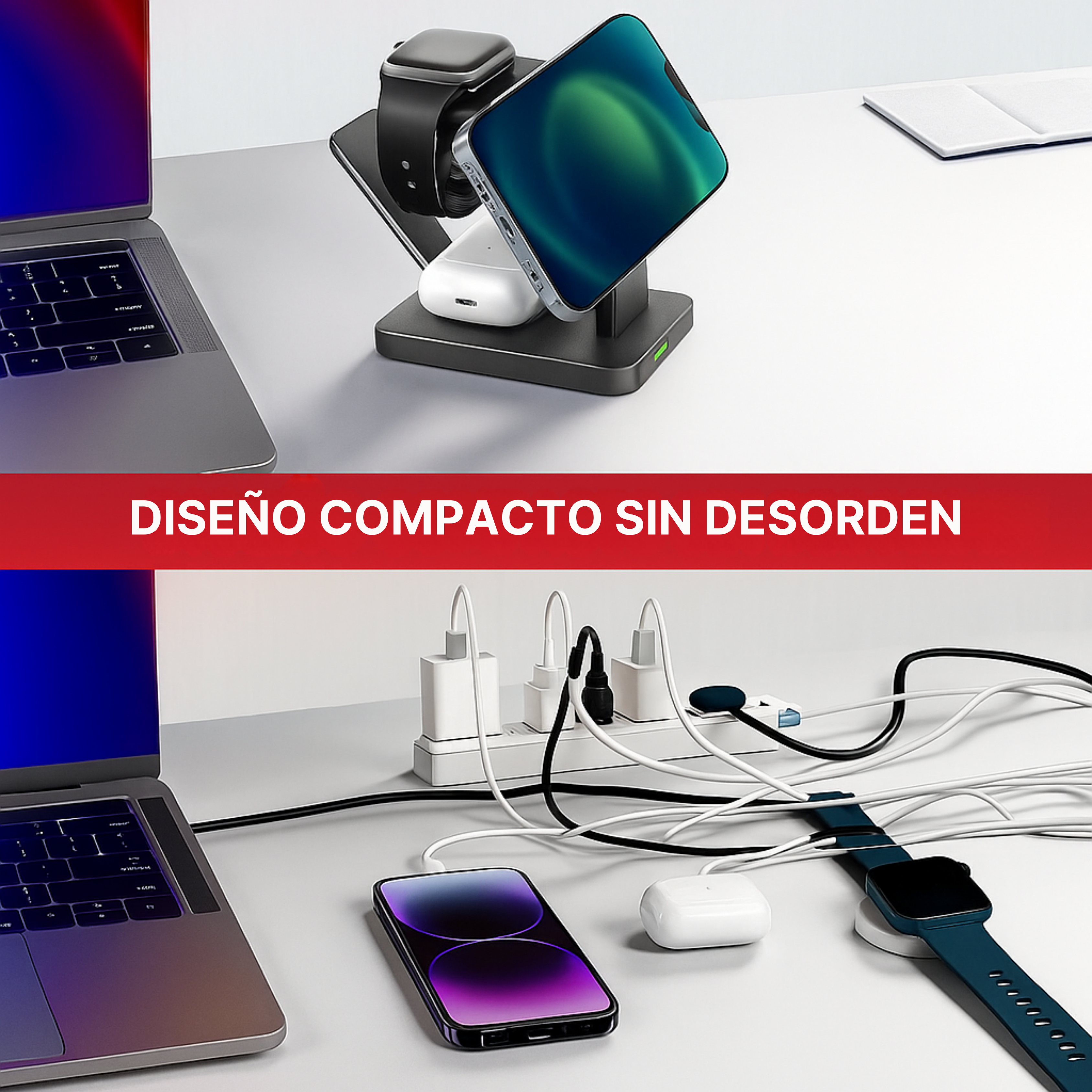 Estación de Carga MagSafe 3 en 1 – Todo en Uno para tus Dispositivos Apple